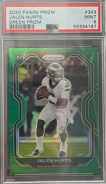 2020 Panini Prizm Green Rookie Jalen Hurts PSA 9 MINT #343