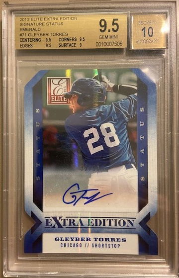 2013 Elite Extra Edition Signature Status Emerald Gleyber Torres #'d /50 AUTO - First Card!