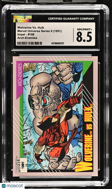 1991 Impel Marvel Universe Series II Wolverine Vs. Hulk #108 CGC 8.5