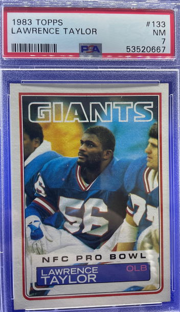 1983 Topps Football #133 Lawrence Taylor New York Giants HOF PSA 7 NM Vintage