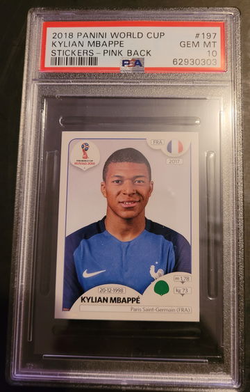2018 Kylian Mbappe World Cup Sticker - Pink Back #197 (Ships from Canada)
