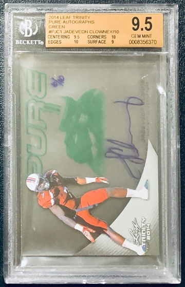 2014 Leaf Jadeveon Clooney Pure Green Acetate Auto /10 BGS 9.5/10