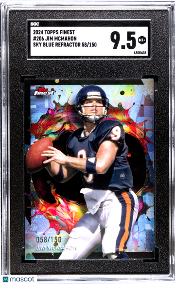 2024 Topps Finest Jim Mcmahon #206 Sky Blue Refractor SGC 9.5
