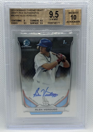 2014 BOWMAN CHROME DRAFT ALEX VERDUGO AUTO BGS 9.5