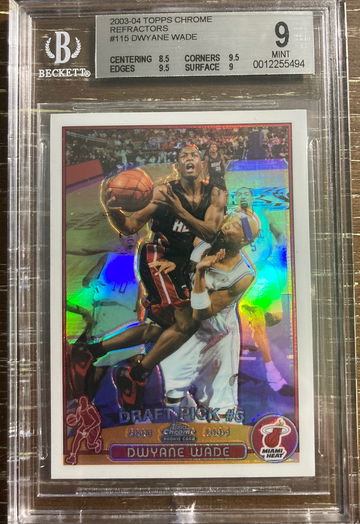 2003 Topps Chrome Refractor Dwyane Wade BGS 9