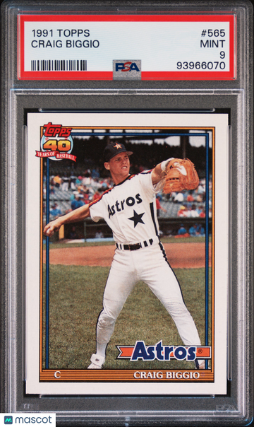 1991 Topps Craig Biggio #565 PSA 9