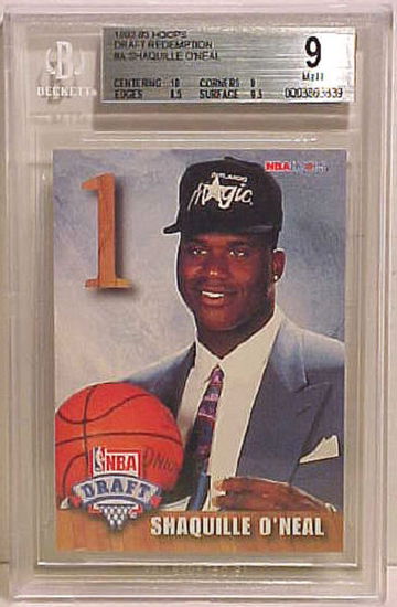 1992-93 NBA HOOPS DRAFT REDEMPTION #A SHAQUILLE O'NEAL ROOKIE BGS 9 MINT