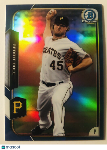 GERRIT COLE 2015 Bowman Chrome #149 Blue Refractor Parallel SP #123/150 Pirates