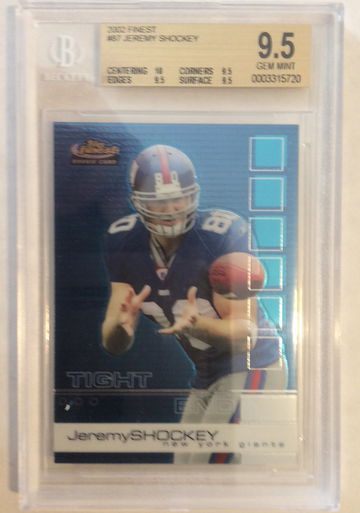 2002 Finest #87 Jeremy Shockey Rookie Rc BGS 9.5 GEM MINT TRUE GEM
