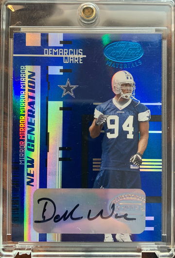 DeMarcus Ware 2005 Leaf Certified Materials Auto Mirror Blue 02/15 Rookie Card 