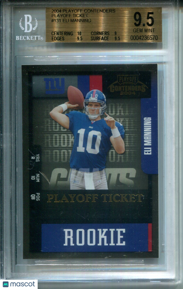 2004 Playoff Contenders Playoff Ticket Eli Manning #131 BGS 9.5