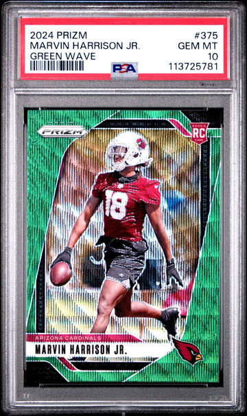 2024 Panini Prizm Green Wave Marvin Harrison Jr. #375 PSA 10