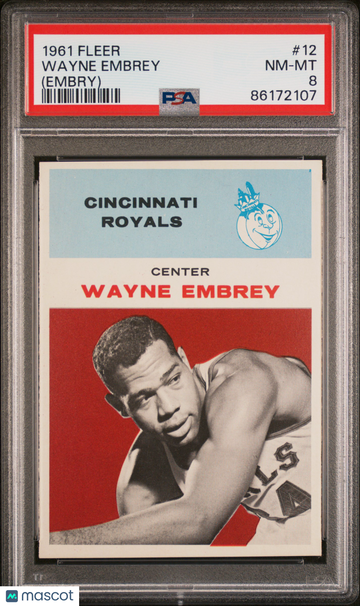 1961 Fleer Wayne Embrey #12 (Embry) PSA 8
