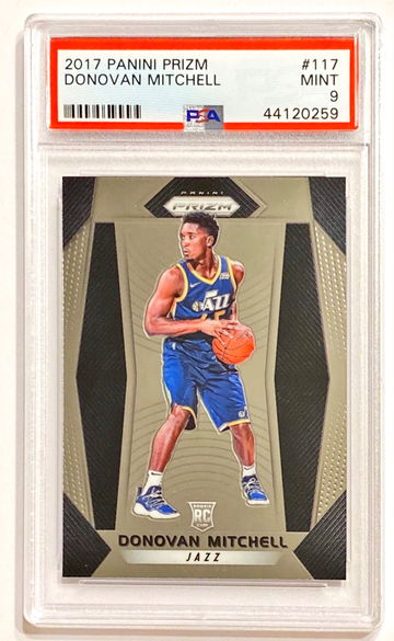 2017 Panini Prizm Donovan Mitchell #117 Rookie PSA 9