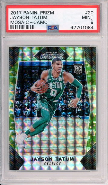 Jayson Tatum 2017-18 Rookie Camo Mosaic Prizm /25 PSA 9