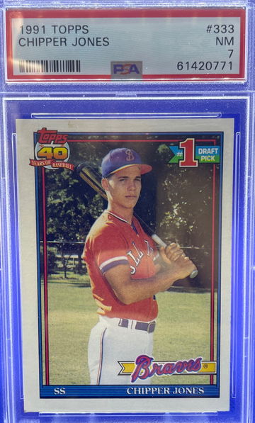 1991 Topps Chipper Jones PSA 7 NM #333 Rookie Card Atlanta Braves RC HOF