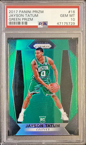 2017 Panini Prizm Green Jayson Tatum RC #16 PSA 10 Gem MInt