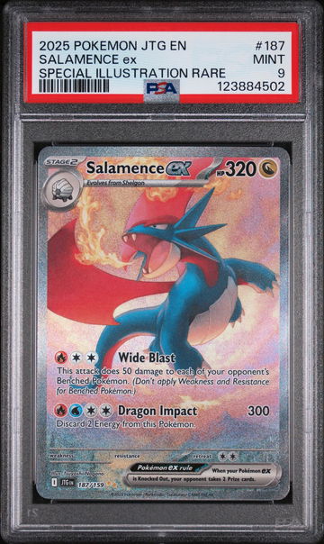 2025 Pokemon Journey Together Special Illustration Rare Salamence Ex #187 PSA 9