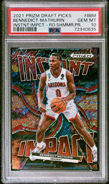 Bennedict Mathurin 2022 Prizm Draft RC Instant Impact RED Shimmer 3/9 PSA 10 Mint Arizona Wildcats