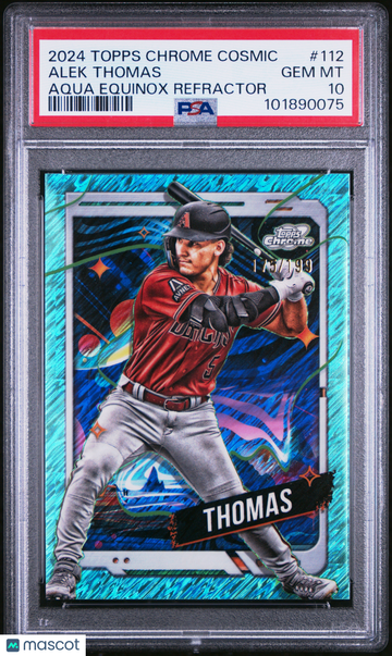 2024 Topps Chrome Cosmic Alek Thomas #112 Aqua Equinox Refractor /199 PSA 10