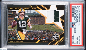 2022 Panini Limited Aaron Rodgers #SSS-AR Gold Patch PSA 8