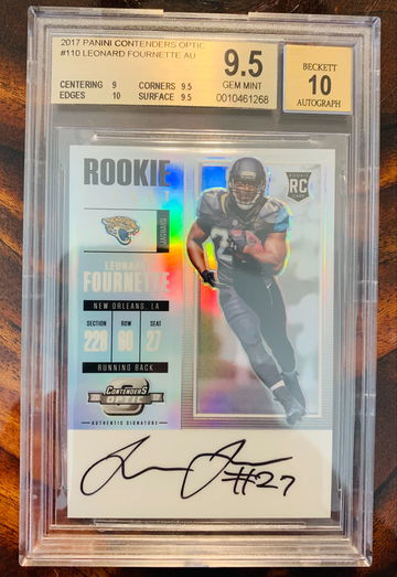 Leonard Fournette 2017 Contenders Optic Auto /300 BGS 9.5 Pop 4