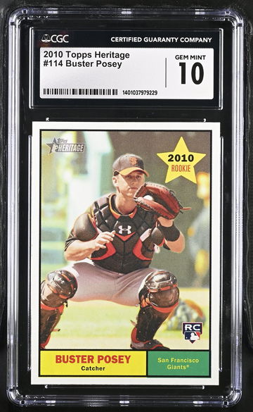 2010 TOPPS BUSTER POSEY HERITAGE #114 CGC 10 BS.C1.36