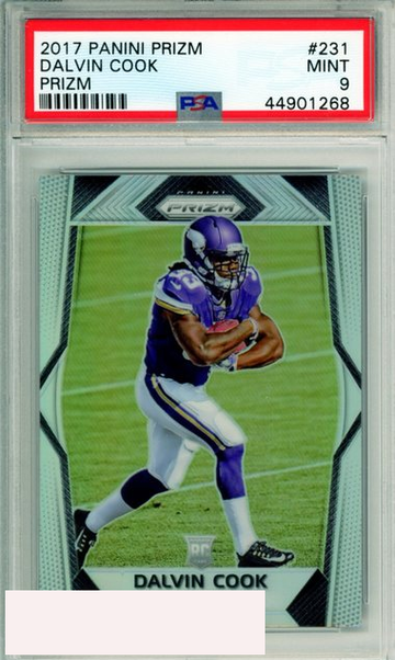 2017 PANINI PRIZM DALVIN COOK #231 PRIZM ROOKIE MINNESOTA VIKINGS RC PSA 9 MINT