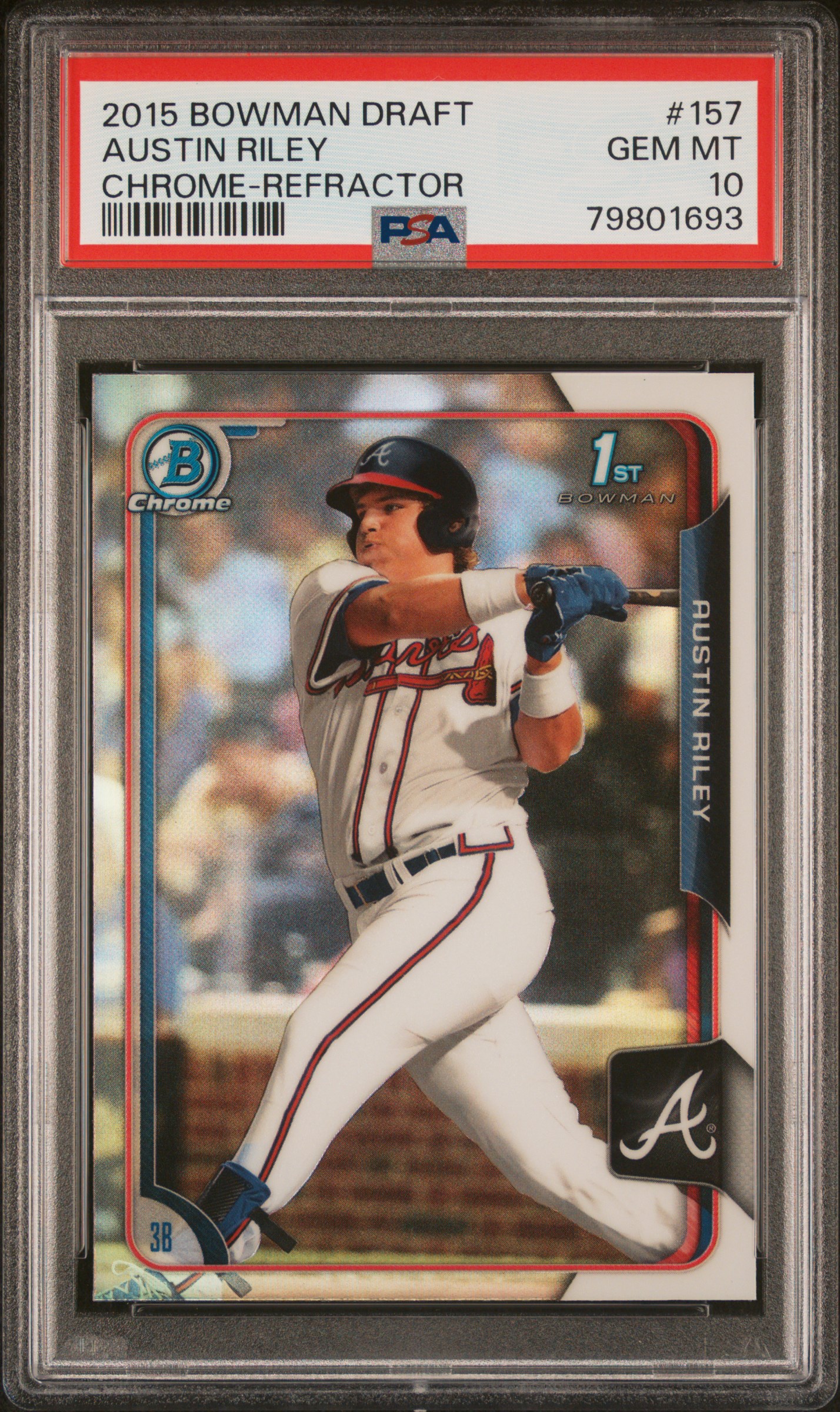2015 Bowman Draft Austin Riley #157 REFRACTOR PSA 10