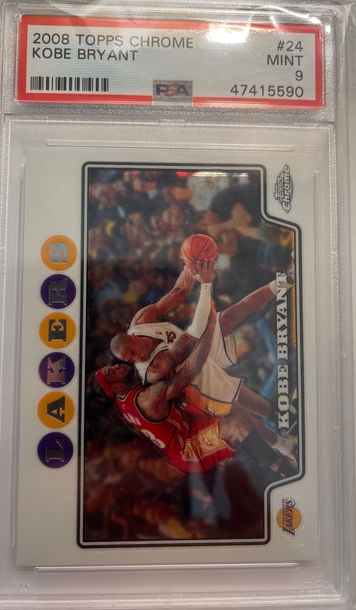 Kobe Bryant Topps chrome 2008 psa 9