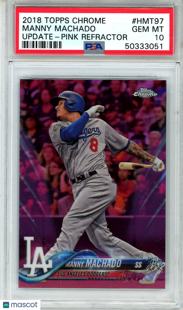 2018 Topps Chrome Update Manny Machado #HMT97 Pink Refractor PSA 10