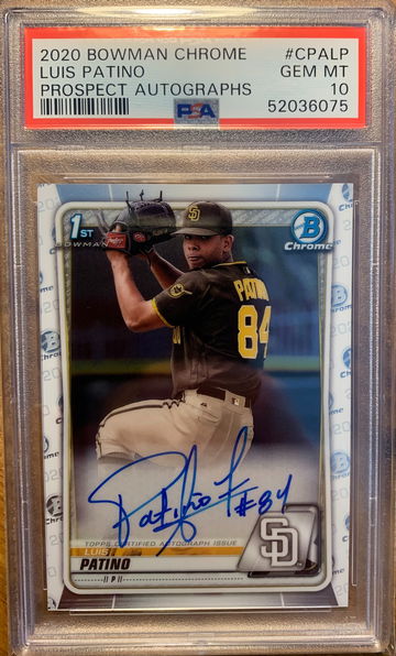 2020 Bowman Chrome Luis Patino Auto PSA 10 Gem Mint