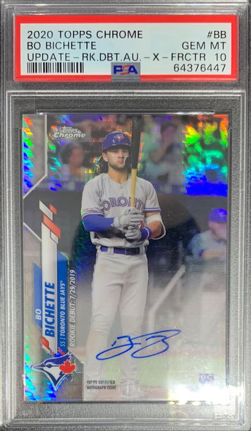 2020 Topps Chrome Bo Bichette Update Auto X Fractor PSA10 GEM