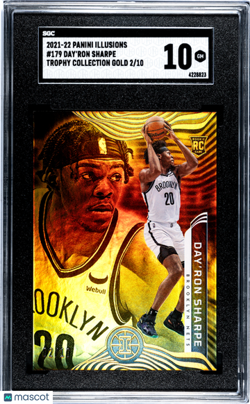 2021 Panini Illusions Day'ron Sharpe #179 Trophy Collection Gold SGC 10