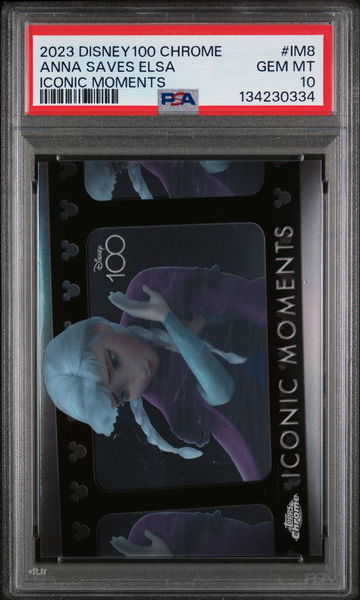 2023 Topps Chrome Disney100 Iconic Moments Anna Saves Elsa #IM8 PSA 10