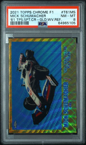 💎🔥 2021 Topps Chrome F1 Racing Gold Wave Refractor MICK SCHUMACHER PSA 🇩🇪🏎