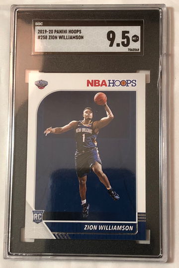 2019-2020 PANINI HOOPS ,#258 ZION WILLIAMSON ( SLIGHTLY CRACKED R/S)