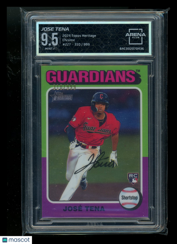 2023 Topps Heritage Chrome José Tena #227 /999 RC Arena Club 9.5