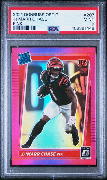 2021 Donruss Optic Rated Rookie Pink Ja'Marr Chase #207 PSA 9