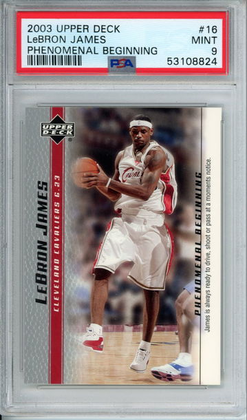 LEBRON JAMES 2003 Upper Deck Phenomenal Beginning #16 PSA 9 Mint Cavs Lakers Heat