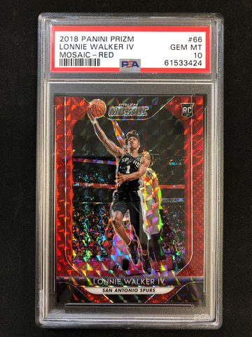 2018 Panini Prizm Mosaic - Lonnie Walker IV - Rookie Mosaic Red PSA 10