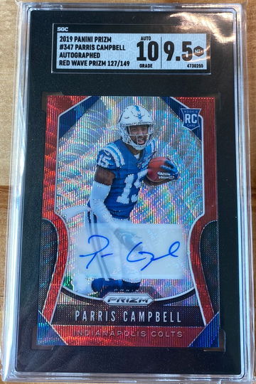 2019 Prizm Red Wave Parris Campbell Auto /149 SGC 9.5 Auto 10