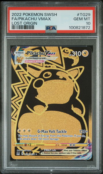 2022 Pokemon Sword and Shield Lost Origin Trainer Gallery Pikachu Vmax #TG29 PSA 10