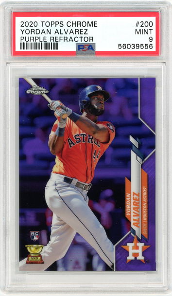 2020 Topps Chrome Yordan Alvarez Purple Refractor PSA 9 /299