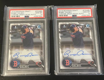 (2) 2016 Bowman Chrome Bobby Dalbec Base Auto PSA 10