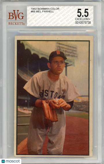 1953 Bowman Color Mel Parnell #66 Base Set BGS 5.5 P1373