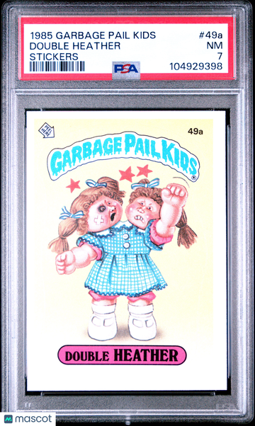 1985 Garbage Pail Kids Stickers Double Heather #49a PSA 7