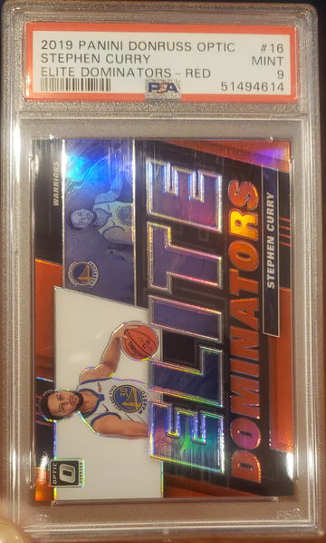 Stephen Curry 2019 Optic Elite Dominators Red /99 PSA 9
