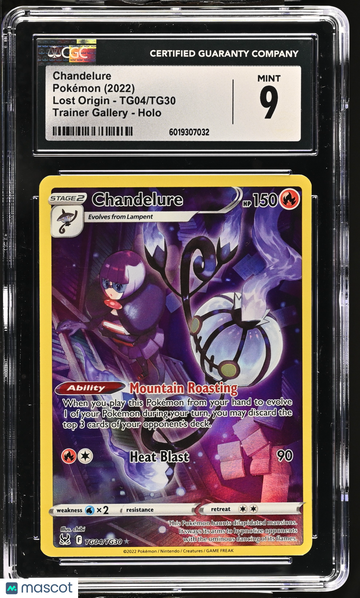 2022 Pokémon Lost Origin Chandelure Trainer Gallery CGC 9 #TG04/TG30
