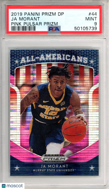 2019 Panini Prizm Draft Picks Ja Morant #44 Pink Pulsar Rookie PSA 9